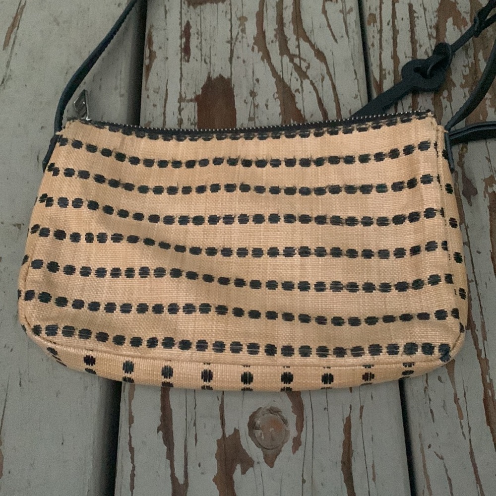 Fossil Dawson Small Crossbody Dot Pattern Tan Bla… - image 6